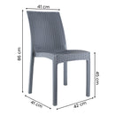 Set 2 Sedie da Giardino in Stile Rattan Grigio scuro