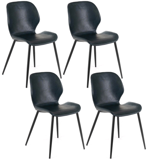 acquista Set 4 Sedie 55x45xH83 cm in Soft-Touch Diana Petrolio