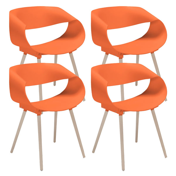 Set 4 Sedie 62x54x74 cm in Polipropilene Diletta Arancione prezzo