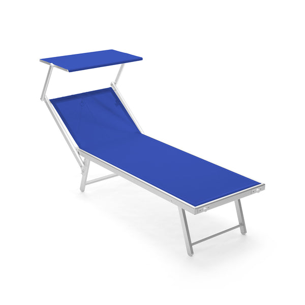 Lettino da Giardino Rimini T 181x61x38 cm Schienale Regolabile 2 Posizioni in Textilene Blu prezzo