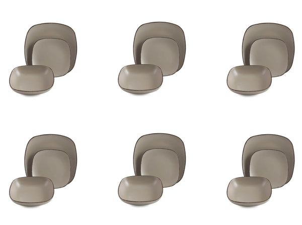 sconto 18-teiliges Tafelservice aus Villa d'Este New Zen Grey Stoneware