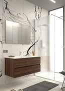 Mobile da Bagno Sospeso con Lavabo 70 cm e Specchio Bali Light Noce Scuro      