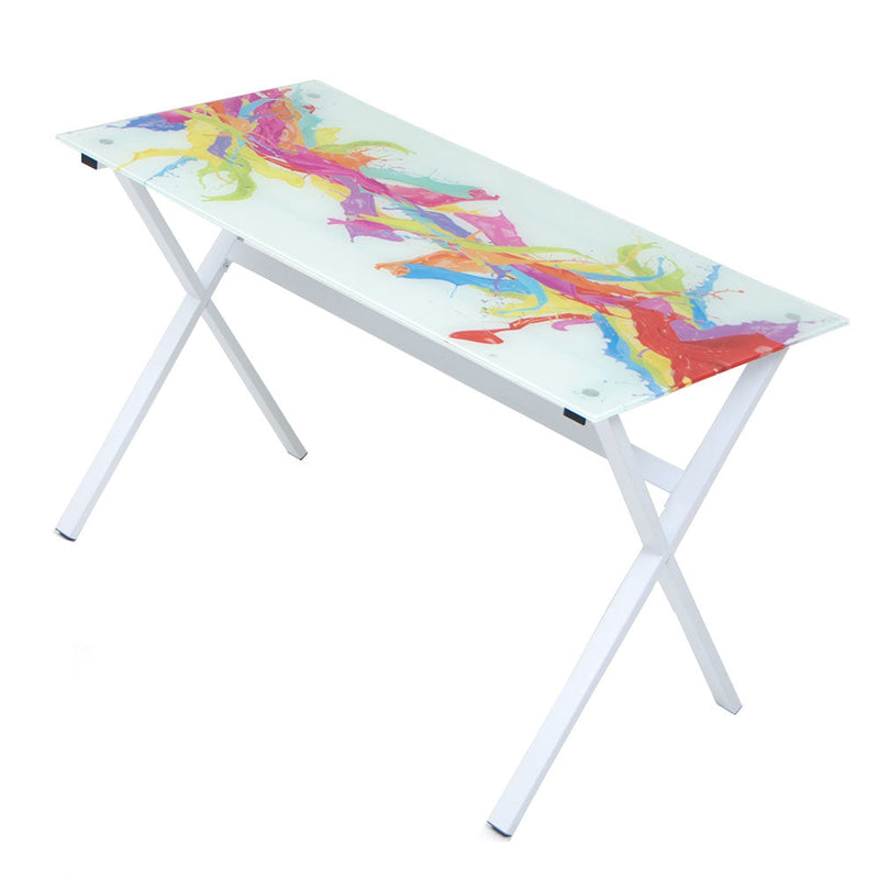 Scrivania 120x60xH75 cm in Vetro View Colours