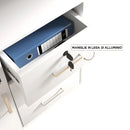 Cassettiera Mobile Ufficio Porta Stampante Salvaspazio 60x40x56 cm con Ruote Rivestimento in Melamina Bianco      