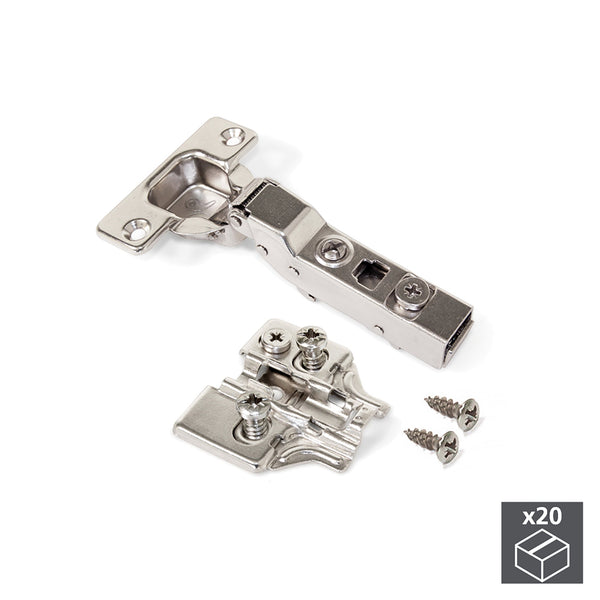 Topfscharnier 35 mm Halbhals Soft Closing 100° Euro-Sockel 20 Stück Emuca online