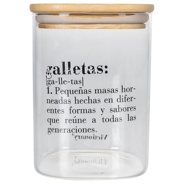 acquista Keksdose mit "Galletas" Schriftzug 1 Liter in Glas Villa D'este Home Tivoli Spanisch