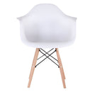 Set 4 Sedie di Design con Braccioli 62,5x44x80 cm Federica Bianche