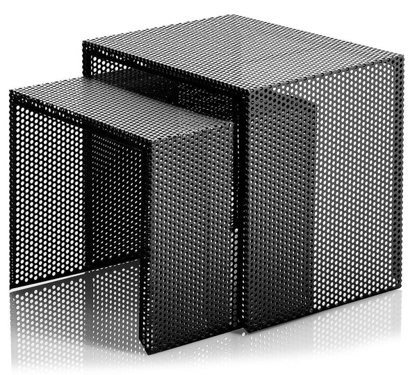 sconto Set mit 2 Couchtischen 41x30x37 cm aus schwarzem Metall