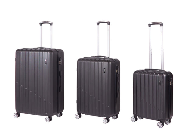 Set 3 Valigie Trolley Rigido 4 Ruote con Combinazione in ABS Ravizzoni Stelvio Nero sconto