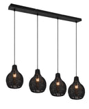 Lampada a Sospensione da Interno Attacco E14 in Tessuto Nero