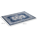 Tappeto Moderno per Interni 200x140 cm in Poliestere Effetto Vellutato Blu