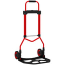Carrello Portapacchi 38,5x40x102 cm con Maniglia Telescopica Portata 60 kg e Telaio in Acciaio Rosso      