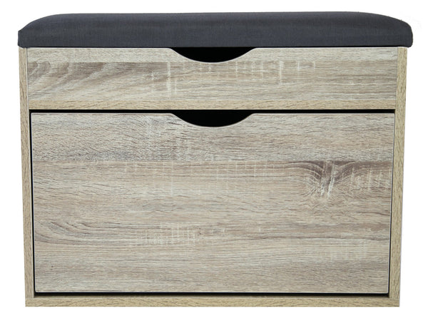 acquista Schuhregalbank mit Fach und Kissen 60 x 30 x 50 cm in PB und Sonoma-Papier