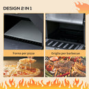 Forno per Pizza a Carbone Carbonella in Acciaio 50x36x160 cm  Napoli Nero