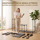 Armadio Aperto Salvaspazio 182x43x182 cm con 3 Barre Appendiabiti 5 Ripiani Struttura in Acciaio Nero      