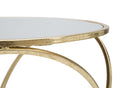 Tavolinetto Circly Ø42x61 cm in Ferro e Specchio Oro e Argento