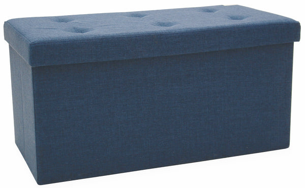 sconto Trunk Chest Pouf Container aus blauem Soriani-Polyester