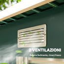 Casetta da Giardino 272x134 cm con Porte Scorrevoli Doppie e 2 Prese d'Aria in Acciaio Verde      