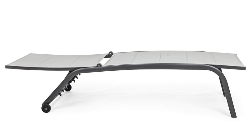 Lettino Prendisole da Giardino 61x192x105 cm con Ruote in Alluminio Antracite