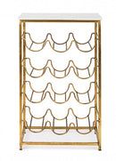 Tavolino con Porta Bottiglie 12 Ripiani Marmol in Metallo