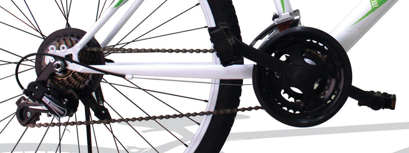 Bicicletta Mountain Bike MTB Ragazzo 24" 21V Kidfun Daytona Bianca