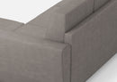 Divano 2 Posti con Pouf 172x145x85 cm Yasel in Tessuto Grigio
