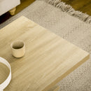 Tavolino da Caffè  90x60x45 cm con Ripiano Centrale in Legno Bianco e Legno