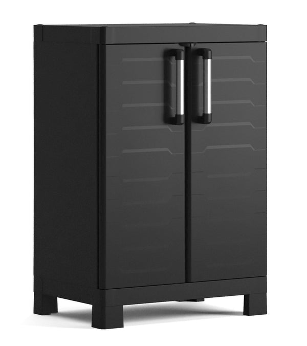 sconto Harzschrank 2 Regale 65 x 45 x 97 cm Keter Detroit Niedrig Schwarz
