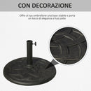 Base per Ombrellone da Giardino Ø54,5 cm 19 Kg in Resina con Finiture in Bronzo