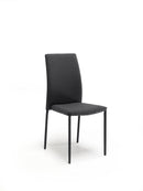 Set 4 Sedie Leda 42x52x96 cm in Tessuto Easy-Clean Gambe Rivestite in Tinta Nero      