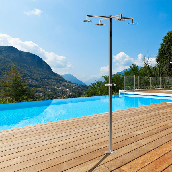 Doccia da Giardino ad Acqua Fredda in Acciaio Inox con 4 Soffioni Sined Idra acquista