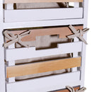 Cassettiera 6 Cassetti in Legno 58x30x66cm Matilda Noce Chiaro e Bianca