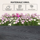 Letto per Orto Fioriera da Esterno 102x102x33 cm con Fondo Aperto e Design a Incastro in Vinile Grigio Scuro      