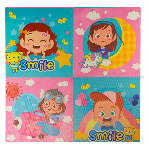 acquista Puzzle Teppich für Kinder 4 Teile 60x60 cm Smile Mehrfarbig