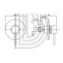 Rubinetto Miscelatore Monocomando Doccia Ø11,7x5 cm in Ottone TFT Bonnie Cromato