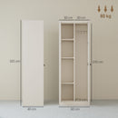 Armadio Porta Attrezzi 60x40x165 cm con Serratura Ante e Ripiani Regolabili Capacità 80 kg in Acciaio Crema      