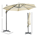 Ombrellone da Giardino Decentrato Ø294x248 cm in Alluminio Acciaio e Poliestere Bianco Crema