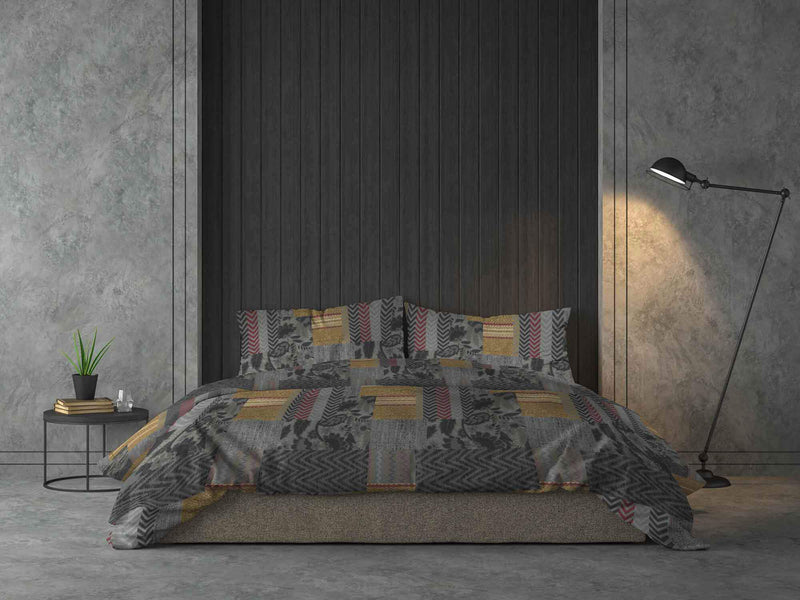 Copripiumino con Federe Stampato Athena Adana Grigio Varie Misure