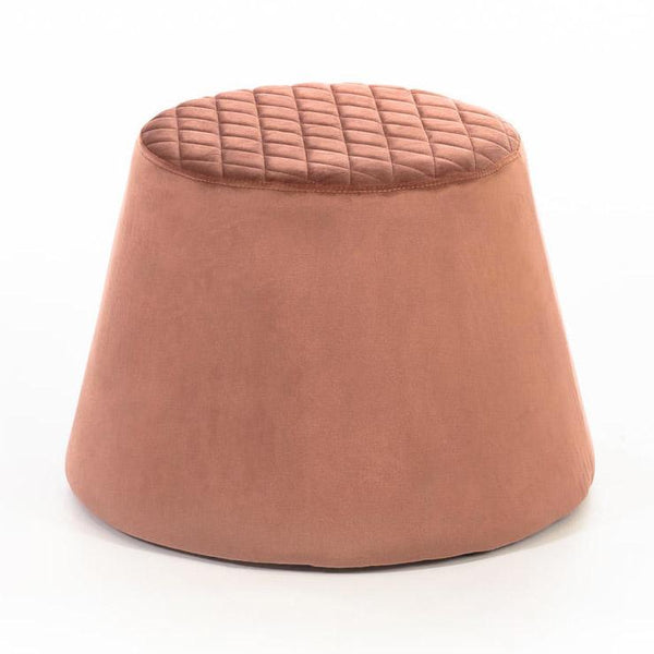 sconto Hocker aus samtigem Stoff Ø33 cm Altrosa