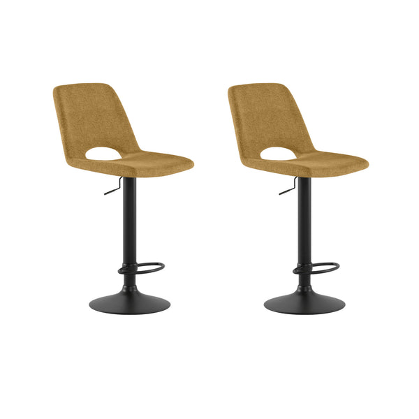 Set 2 Sgabelli Alex 45x52x88,5/103,5 cm con Alzata a GAS in Tessuto Easy-Clean Giallo acquista