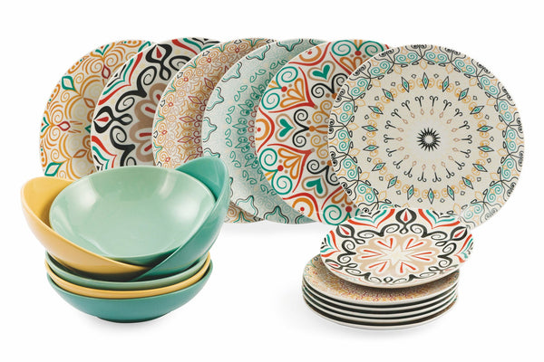 Tafelservice 18 Teile aus Porzellan und Steinzeug, Sitzplätze 6 Villa d'Este Home Tivoli Sharm prezzo