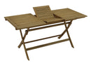 Tavolo Allungabile Pieghevole da Giardino 120/160x70x75 cm in Legno Naturale
