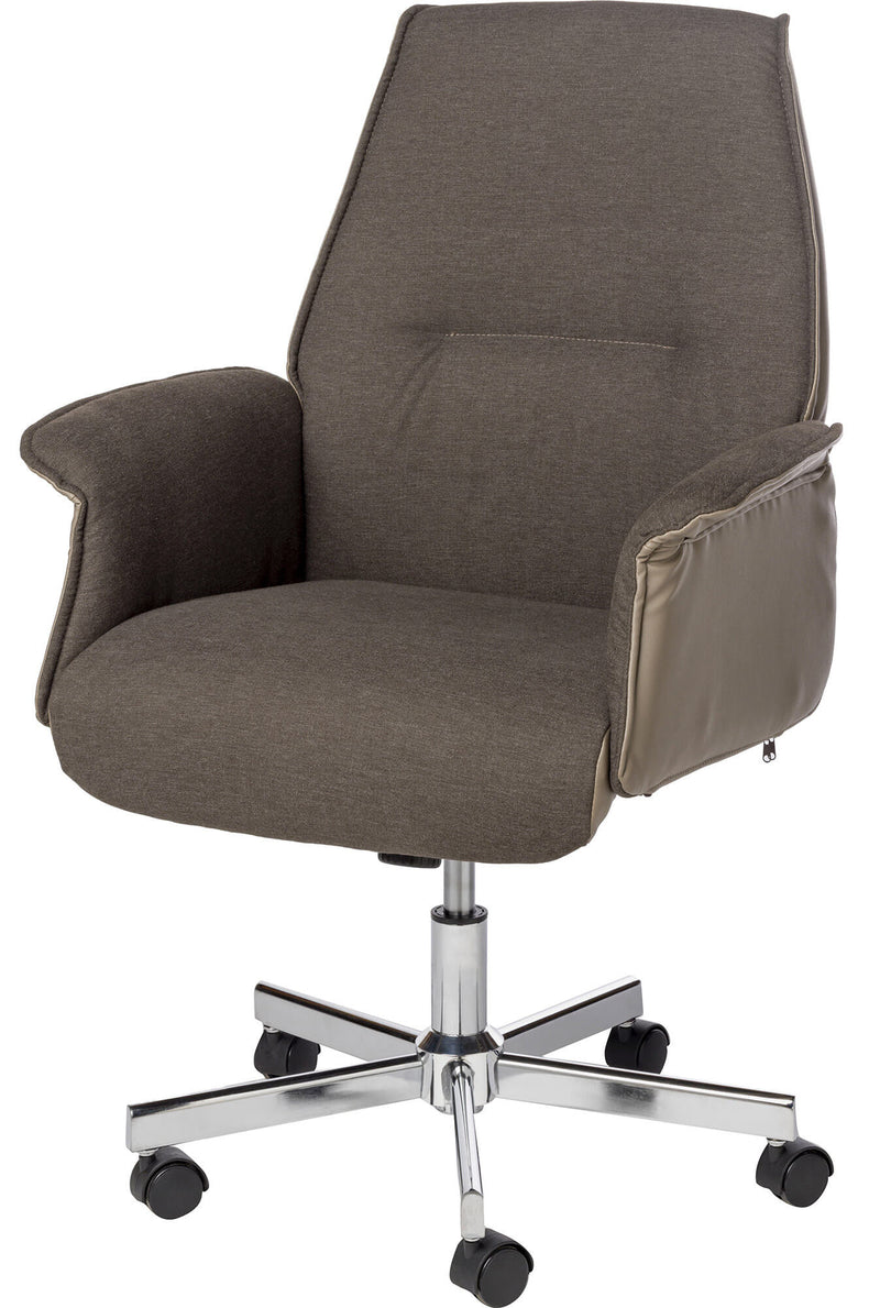 Sedia Poltrona Operativa da Ufficio in Tessuto Motti Queen Marrone