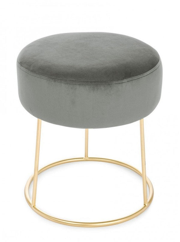 Hocker Clarissa Grey D35 in Stoff mit Samteffekt online