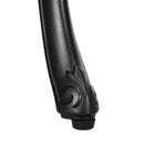 Set 3 Pezzi da Giardino con 2 Sedie e Tavolino in Vetro con Foro per Ombrellone in Alluminio Nero      