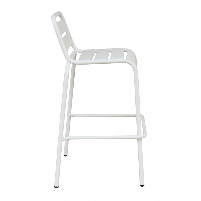 Sgabello Alto Vega 50x51x95 h cm in Acciaio Bianco