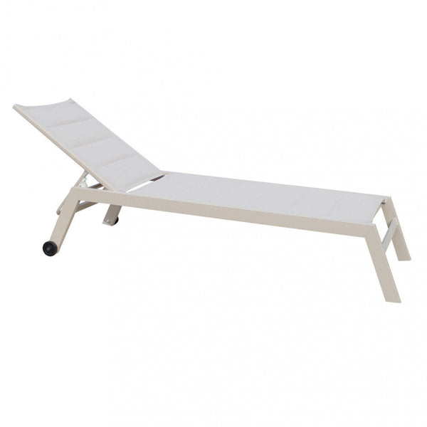 sconto Formentera Stapelbare Garten-Sonnenliege 198 x 61 x 34/95 h cm in Aluminium Taubengrau