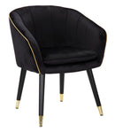 Poltrona Paris 62x58x78 cm in Legno Spugna Metallo e Poliestere Nero e Oro
