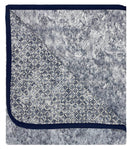 Copridivano con Penisola Destra in Poliestere e Cotone Blu Scuro Varie Misure