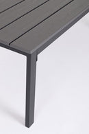 Set 4 Pezzi Salotto da Giardino con Divano 2 Poltrone e Tavolino in Acciaio e HDPE Sarita Antracite 